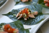 Mieng kum with smoked trout