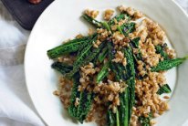 This duck dish swaps risotto for farro.