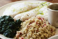 Thermomix recipe: Steamed fish and quinoa.