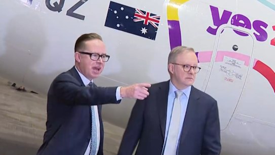 A spokesperson for Anthony Albanese says he "did not ever" call then-Qantas chief executive Alan Joyce for free flight upgrades.