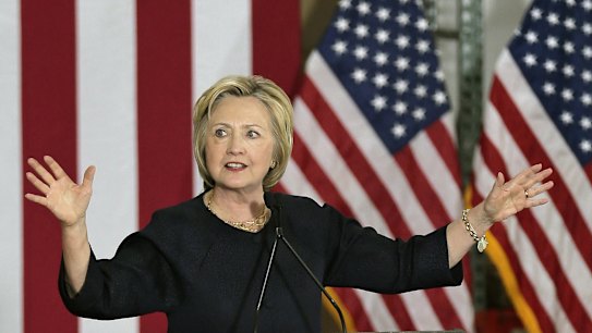Democratic presidential candidate Hillary Clinton speaking in Cleveland.
