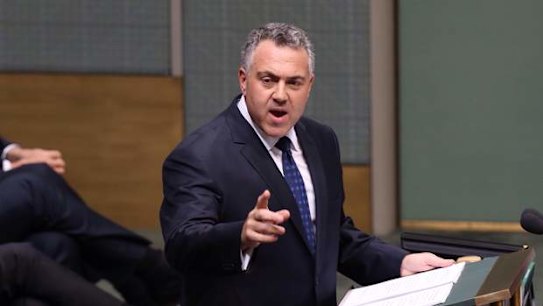 Treasurer Joe Hockey delivered his first budget at Parliament House in Canberra on Tuesday 13 May 2014. Photo: Andrew Meares