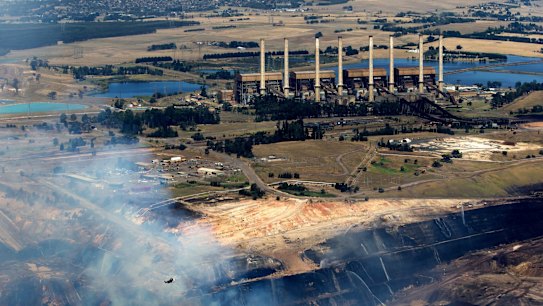 Hazelwood plant and mine from the air.