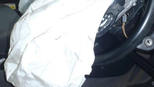 The Takata airbag in a RAV4 SUV, responsible for injuring a 21-year-old in Darwin.