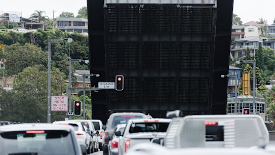 The Spit Bridge, a lift bridge that spans Middle Harbour. Premier Gladys Berejiklian has committed to a road tunnel alternative to the bridge.