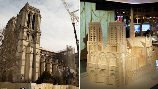 The reconstruction of Notre Dame Cathedral in Paris is going fast enough to allow its reopening to visitors and faithful at the end of 2024, less than six years after a fire ravaged its roof, French officials say.