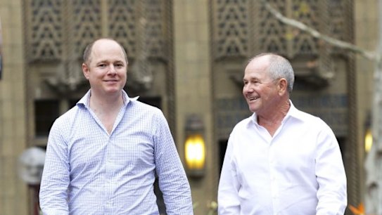 Giving it up: Hamish and Neil Balnaves want wealthy Australians to strike a balance between supporting their children and the community.