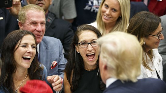 Donald Trump, presumptive Republican presidential nominee, greets attendees after a campaign event in California.