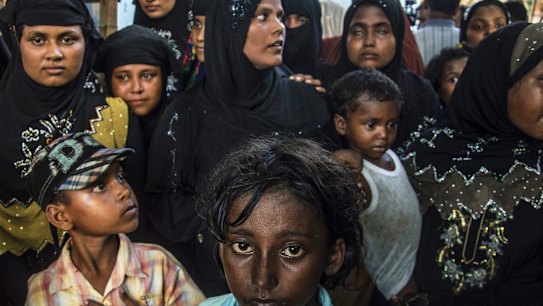 Muslim Rohingya in a shelter in Birem Bayuen in Indonesia's Aceh province. 