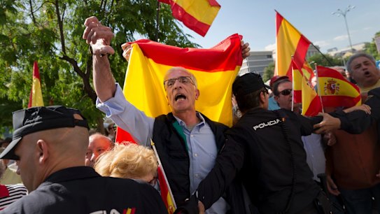 A protest against Catalan independence in Madrid in May.