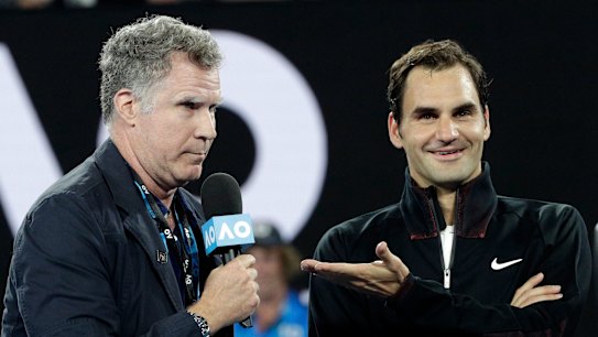 Australian Open 2018: Will Ferrell lobs some tricky questions at Roger Federer