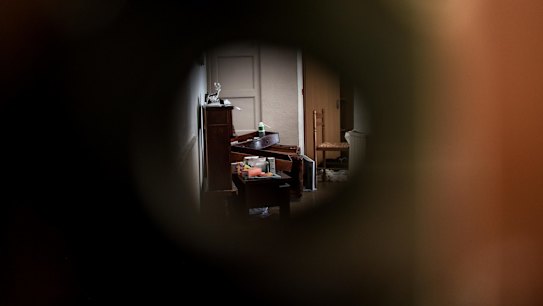 Through the keyhole of Mohamed Lahouaiej-Bouhlel's Nice apartment.