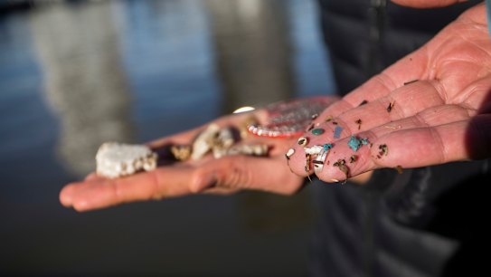 Millions of plastic pieces choking Port Phillip Bay