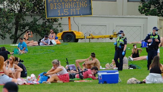 St Kilda foreshore Saturday 3 October 2020. 