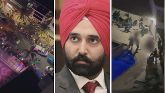 Two men have died rescue a toddler from a hotel pool on the Gold Coast.
