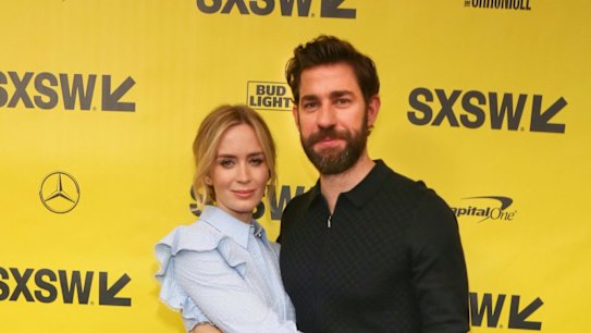 Emily Blunt and John Krasinski arrive for the world premiere screening of "A Quiet Place" during the South by Southwest Film Festival on March 9.