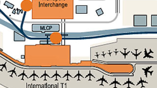 An artist impression of how the airport may look, including monorail.