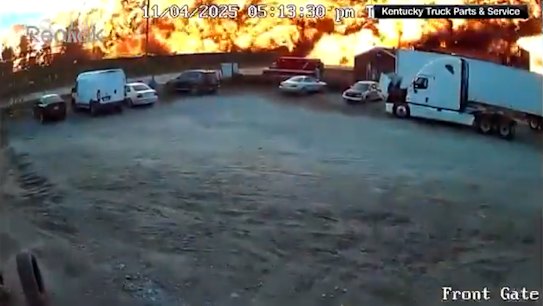 Dashcam footage captures the moment a UPS plane crashes in Kentucky.