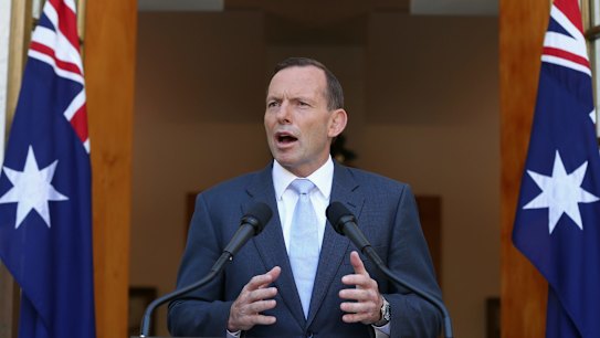 Prime Minister Tony Abbott addresses the media on Monday.