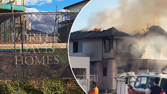 A suspicious fire tore through an incomplete Porter Davis home ﻿in Melbourne yesterday, as reports of vandalism from disgruntled tradies soar amid the construction giant's collapse.