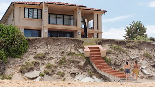 Stairway no longer reaches to heaven: Wamberal beachfront erosion after June's east coast low.