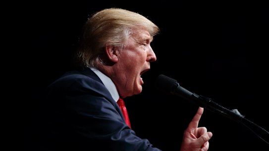 TV network to come? Republican presidential candidate Donald Trump speaks at a campaign rally.