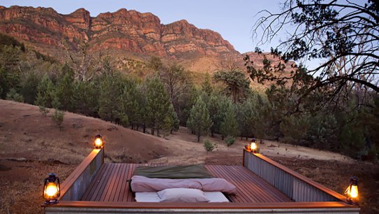 Nice pitch ... camping out means something a little different at Arkaba Station.