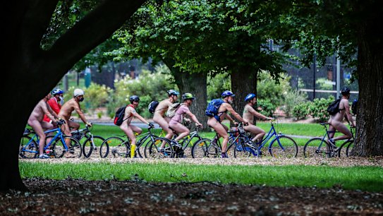 The World Naked Bike Ride is an annual international clothing-optional bike ride in which participants ride together to peacefully protest issues including body image, cyclists safety and alternative lifestyles.
