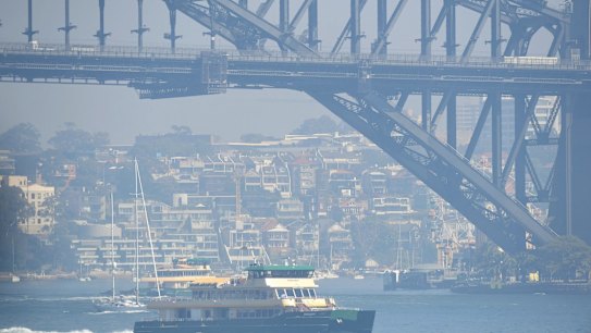 Smoke across Sydney Harbour due to the Gospers Mountain fire
Photo Nick Moir 19 nov 2019