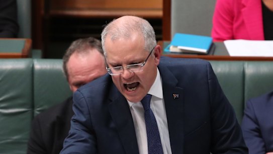 Treasurer Scott Morrison during question time. 