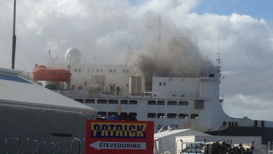 The livestock shop Ocean Drover on fire in Fremantle.