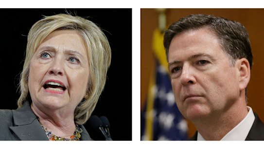 Hillary Clinton and FBI Director James Comey.