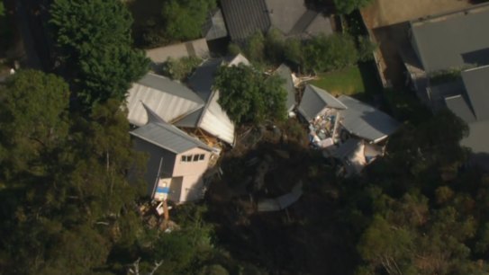 The home in McCrae on Victoria’s Mornington Peninsula was reduced to rubble during the “horrendous” landslide.