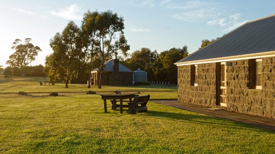 The Mount Sturgeon cottages sit at the end of the Grampians mountain range.