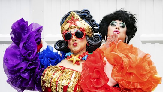 Fabulous wonder mama and Charisma Bell ahead of the Sydney Gay and Lesbian Mardi Gras Parade.