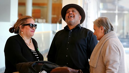 Megan Davis, Noel Pearson and Pat Anderson in conversation during the convention.