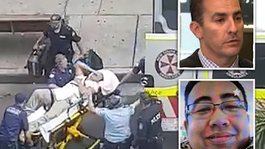 Detective Breda (top), and Nick Newman (bottom) were engaged in a scuffle with a knife. 