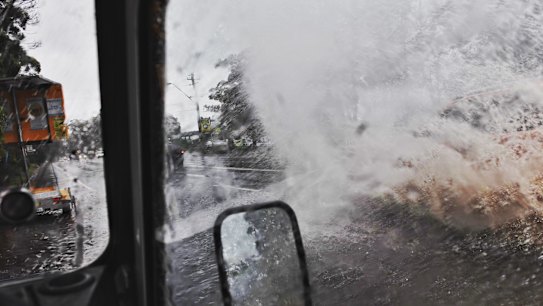 Flooding continues to be a problem on Sydneyâs roads with one of its wettest November days bringing hundreds of mm of rain to the city. Photo in Dural
Photo Nick Moir 28 nov 2018