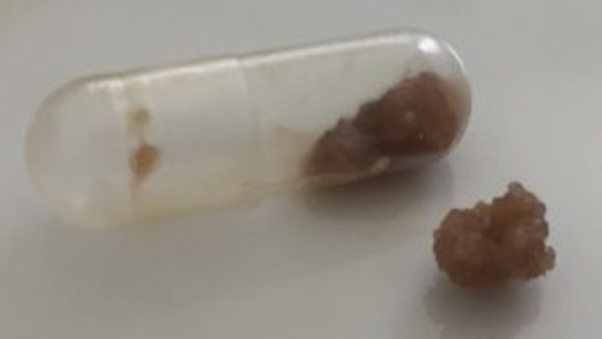 A sample of a drugs sent from Melbourne to a Spanish testing lab.