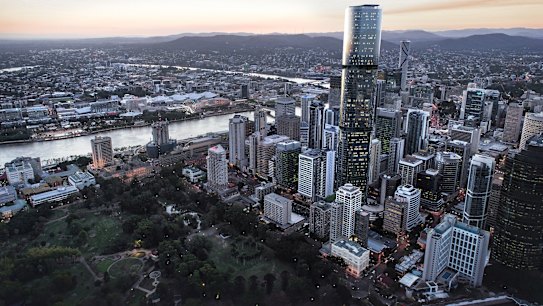 The only way is up: an artist's impression of Skytower, which is scheduled to be the first Brisbane building to reach 274 metres. 