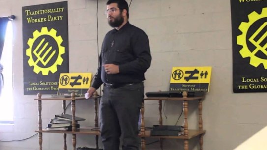 Matthew Heimbach, a US extremist, is influenced by Russia and Vladimir Putin.