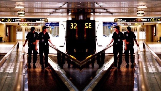 Federal police at airport.