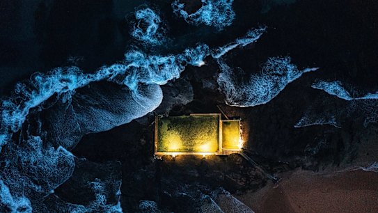 Mona Vale ocean pool before dawn.
Photo Nick Moir 23 July 2021