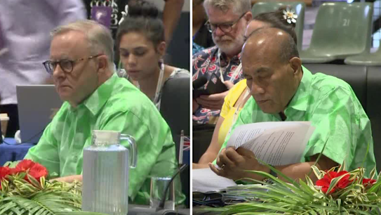 Prime Minister Anthony Albanese has engaged in climate action talks with powerbrokers in the Pacific.