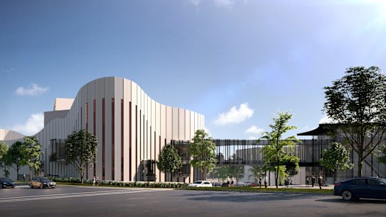 An artist's impression of the $100 million Western Sydney Performing Arts Centre, which is to be built next to Rooty Hill RSL and will be entirely self-funded by the club.