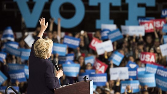 Surging support: Hillary Clinton.