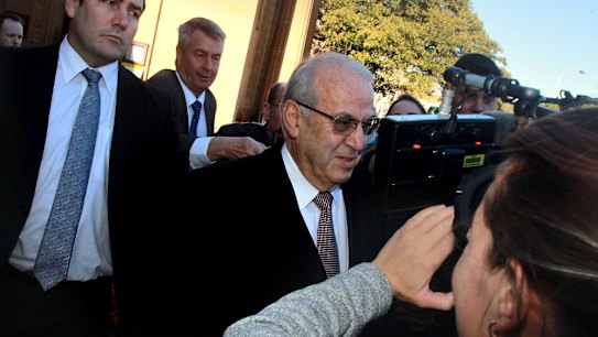 Eddie Obeid leaves court after being found guilty.