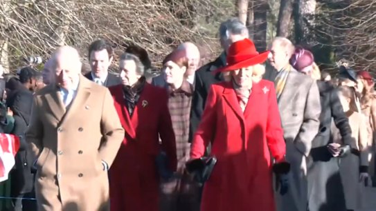 King Charles and Queen Camilla led the royal family on their traditional Christmas Day walk to St. Mary Magdalene Church in Sandringham.