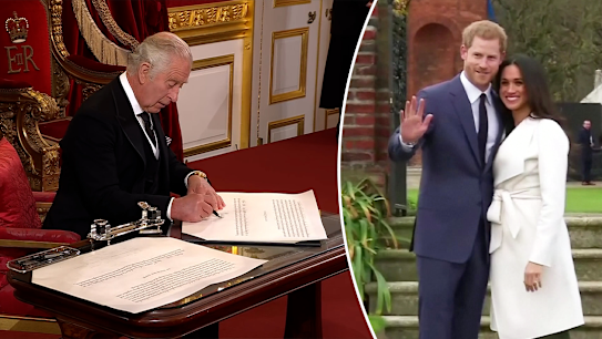 Prince Harry will attend the coronation of his father King Charles III while Meghan stays in California with their children. 