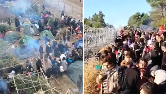 Russian President Vladimir Putin says "western nations" are to blame for the humanitarian crisis on the Poland-Belarus border.